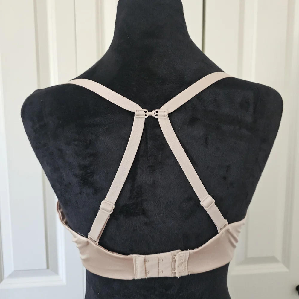 La SENZA Bra Classic Plunge Padded Push Up Underwire 2 Way Straps Beige SZ 36D - Picture 3 of 11